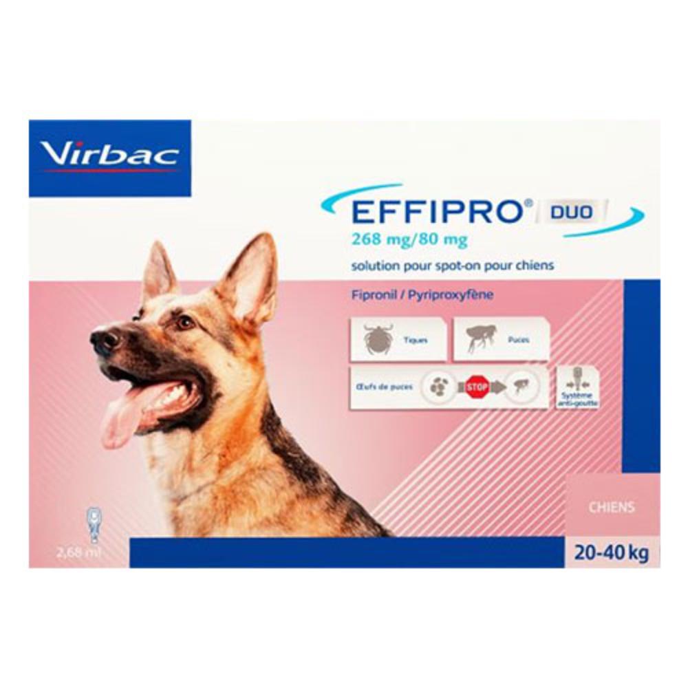 Effipro DUO Spot-On  for Large Dogs, 20 - 40 Kg (45-88lbs) Pink